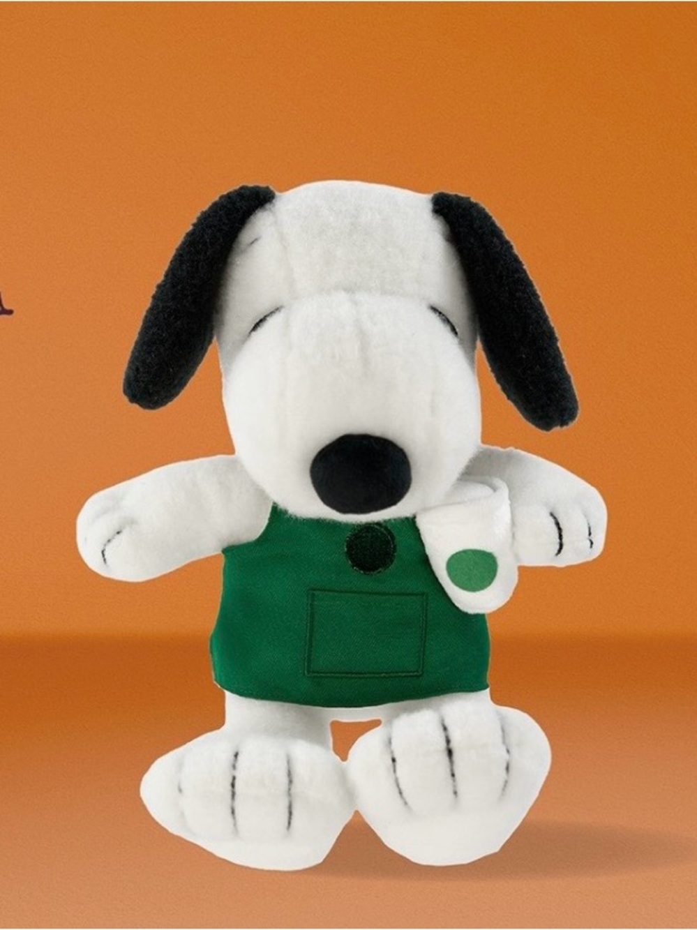 Peanuts Snoopy Plush Dog Toy in White, Black & Green